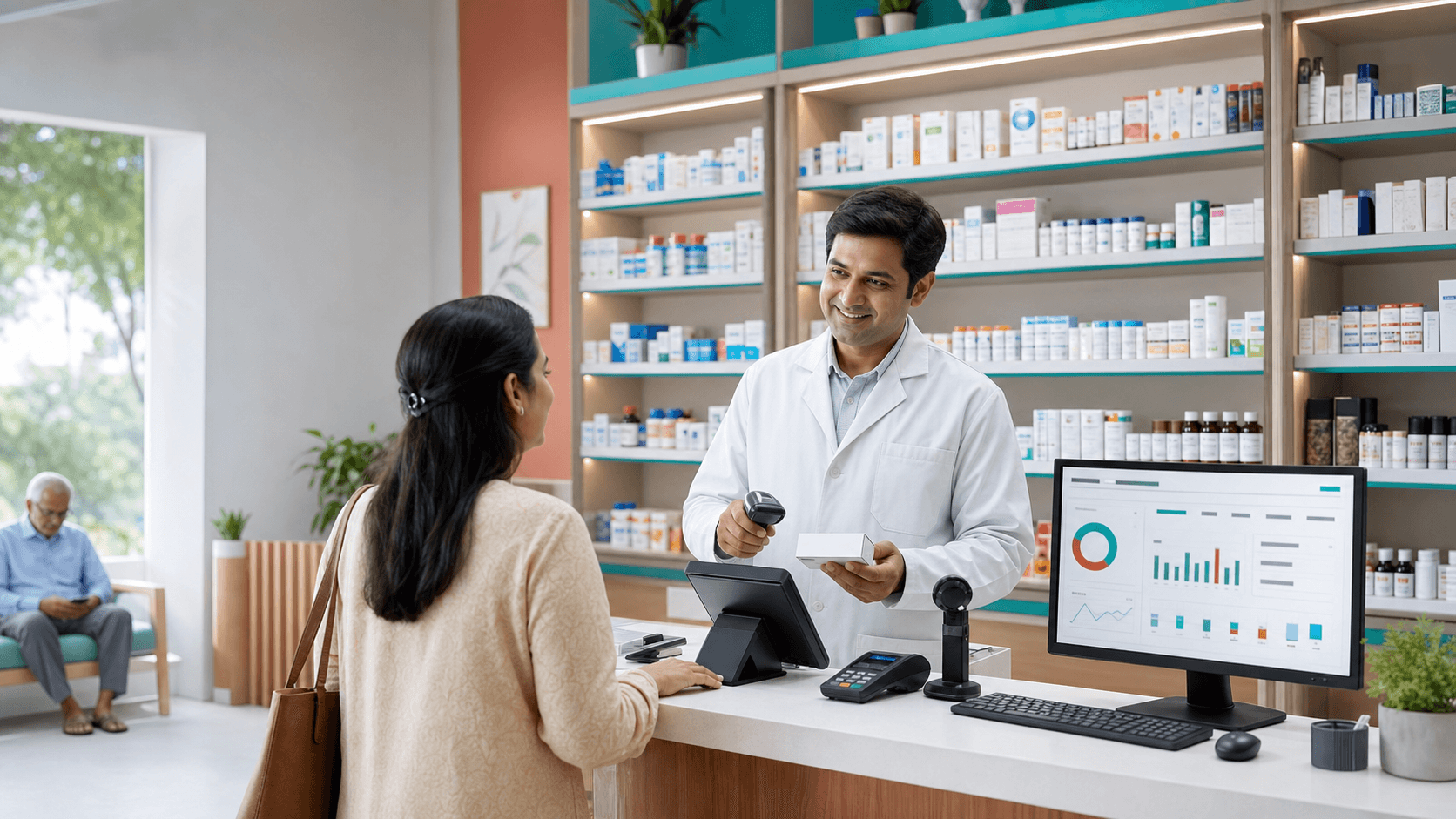 Orange Pharma pharmacy counter and store team
